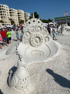 presidents faces sand sculpture