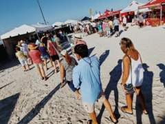 line for vendor tents