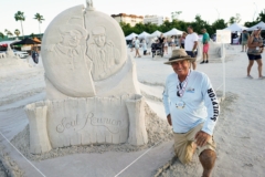 soul reunion sand sculpture with sculptor