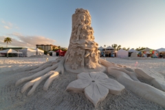 flower lady sand sculpture