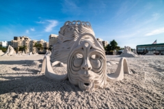 skeleton sand sculpture